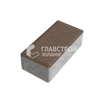Тротуарная плитка Прямоугольник 250х500х60, коричневая на камне